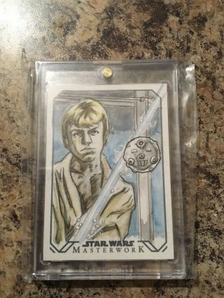 Luke Skywalker 2018 Topps Star Wars Masterworks Matt Stewart Sketch Card