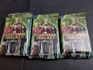 3x 2014 Upper Deck Guardians Of The Galaxy Trading Cards 30 - Card Jumbo Rack Pack