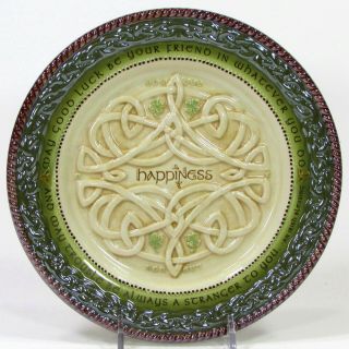Grasslands Road Happiness 8 " Plate Embossed Irish Proverb Celtic Knot Shamrocks