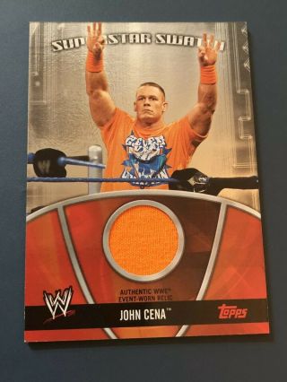 Topps Wwe 2010 John Cena Orange Superstar Shirt Swatch Relic Card
