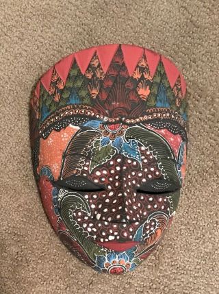 Wooden Hand Carved Tribal Mask Wall Art Decor