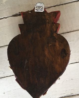 HEARTS - Mexican Milagro Heart - Hand Crafted Wood Milagro Folk Art Heart 5