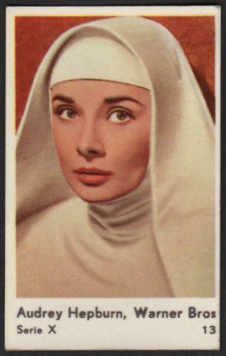 Audrey Hepburn - 1961 Vintage Swedish Serie X Movie Star Gum Card 13