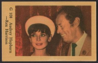 Audrey Hepburn & Rex Harrison - 1964 Vintage Swedish G Set Movie Gum Card G 108
