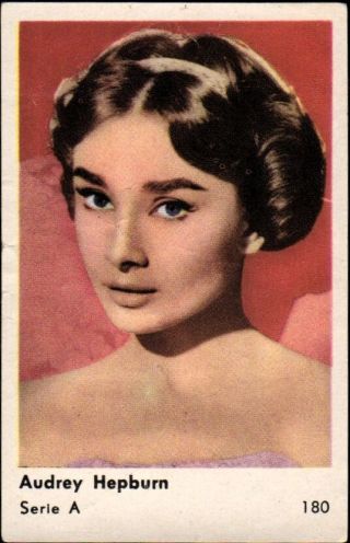 Audrey Hepburn - 1958 Vintage Finnish Hellas Serie A Movie Star Gum Card 180