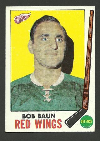 Bob Baun Detroit Red Wings 1969 - 70 Topps Hockey Card 57 Ex/mt