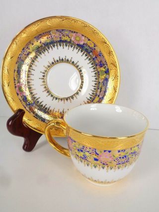 Pipatana Benjarong Thai Porcelain Cup And Saucer Hand Painted 18k