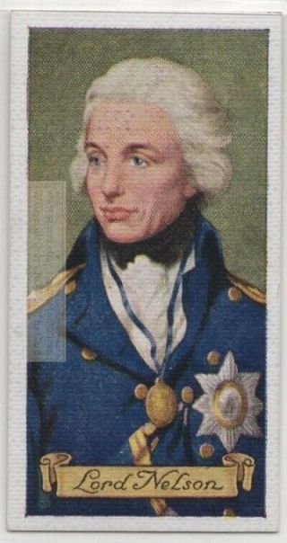 Lord Admiral Horatio Nelson Royal Navy Napoleon Wars 80,  Y/o Trade Card