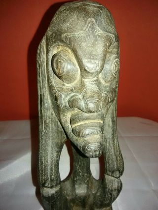 Vtg Hand Carved Wooden African/ Aztec/ Mayan Fertility?god Statue