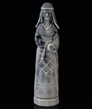 Slavic Goddess Makosh Marble Figurine Sculpture Patroness Of Fates And Fertility