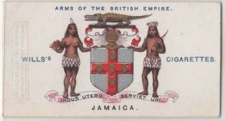 Jamaica Islands British Empire Coat Arms 100,  Y/o Trade Ad Card