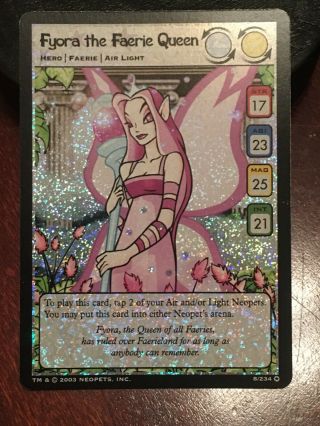 Rare Neopets 2003 Holofoil Trading Card,  Fyora The Faerie Queen 8/234