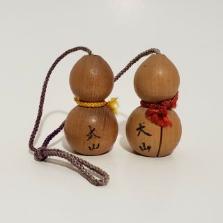 Vintage Japanese Wood Wooden Collectible Dorei Lucky Bells - Handmade Signed