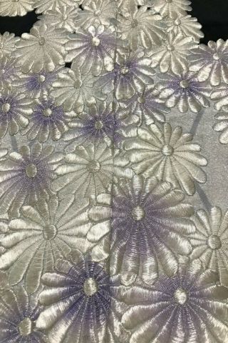 @@Vintage/Japanese tomesode kimono silk fabric/ embroidered chrysanthemum D640 4