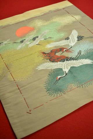 Vt49/285 Vintage Japanese Fabric Silk Antique Boro Fukusa Woven Textile 25.  2 "