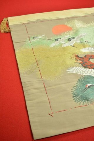 VT49/285 Vintage Japanese Fabric Silk Antique Boro Fukusa Woven Textile 25.  2 