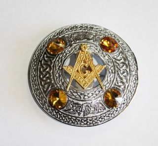 Masonic Scottish Highland Plaid Brooch (delivery)