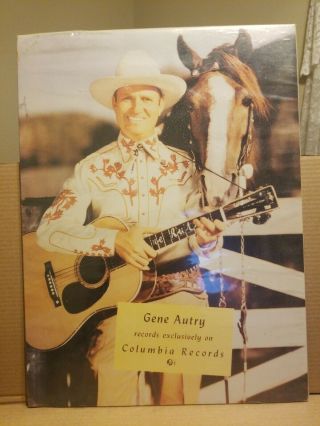 Vintage 1950s Gene Autry Poster Promo For Columbia Records 21 " X 16 "