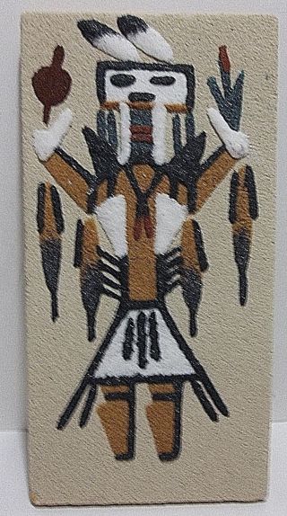 Navajo Native American Indian Sand Painting Arrow People Protection Lena Toledo