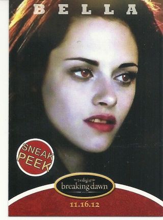 Twilight Breaking Dawn Bella Edward Sneak Peek Promo Card