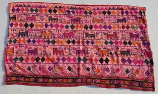 47 " X 30 " Handmade Embroidery Old Tribal Ethnic Wall Hanging Decor Tapestry