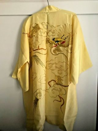 Vintage Japanese Silk Kimono Haori Hand Embroidered Happi Coat