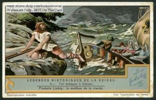 Switzerland William Tell Escapes Gessler Echappe A Gessler 1930s Trade Ad Card