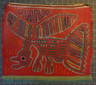 Picasso Bird Mola Art Vintage Huber Textile Reverse Applique Cuna Panama