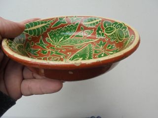 Old Vintage Mexican Tlaquepaque Pottery Fantasia Cereal Bowl 6 1/2 