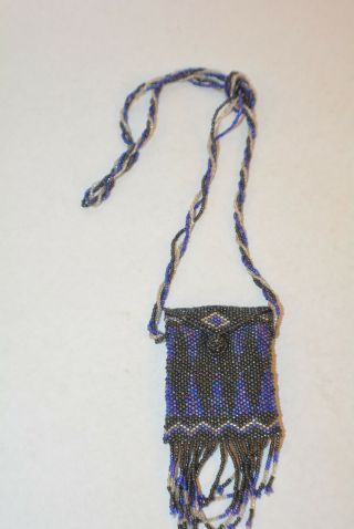 Vintage Navajo Micro Bead Belt Coin Purse With Tassles
