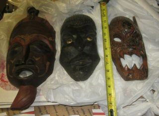 3,  Masks All Hand Carved,  1 - Kenya African,  2 - Brazil,  3 - Philippine,