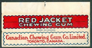 1930s Canadian Chewing Gum Co.  Red Jacket Gum Wrapper No Indian Chief Variant