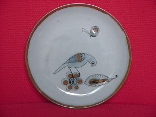 1960 ' s Vtg Tonala Mexico Art Pottery KE Ken Edwards Signed Bird Ceramic Plates 4