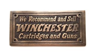 Winchester Cartridges & Guns Solid Brass Plaque
