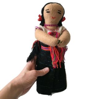 Handmade Mexican Folk Art Felt Doll Muñeca De San Juan Chamula Chiapas Gift Idea