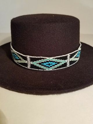 Traditional Native American style beaded hat band 21 1/2 