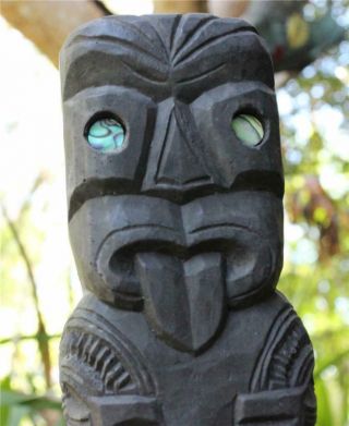 Traditional Zealand Maori Tiki Stone Statue
