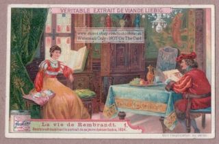 Rembrandt Dutch Painter Drawing Portrait Of His Wife Saskia C1906 Trade Ad Card