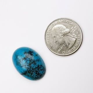 22 Ct.  Natural Sky Blue Cloud Mountain Spiderweb Turquoise Cabochon; High Dome
