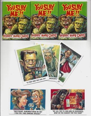 1992 Imagineyou Slay Me Horrific Humor Cards 3 Packs Jack Davis Style Art