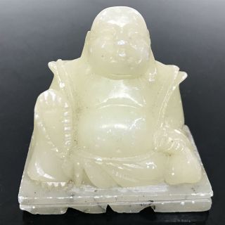 Vtg Chinese Buddha Carved Soap Stone ? Art Statue Figurine Miniature Netsuke