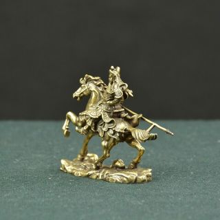 Chinese Ancient Hero Guan Gong Guan Yu ride on horse bronze statue decoration 3