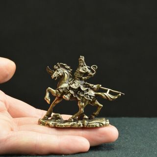 Chinese Ancient Hero Guan Gong Guan Yu ride on horse bronze statue decoration 4