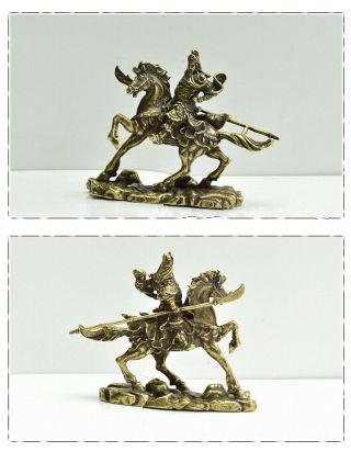 Chinese Ancient Hero Guan Gong Guan Yu ride on horse bronze statue decoration 8