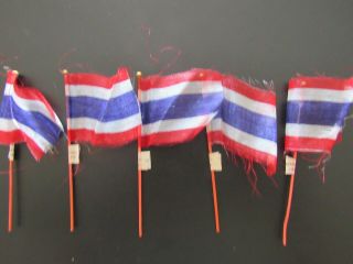 Old Miniature Silk Flags Made In Japan - Thailand