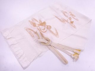 87425 Japanese Kimono / Vintage Obiage & Obijime Cord Set / Chirimen / Kinsai /
