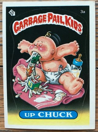 Vintage 1985 Topps Series 1 Garbage Pail Kids Card - Up Chuck - 3a