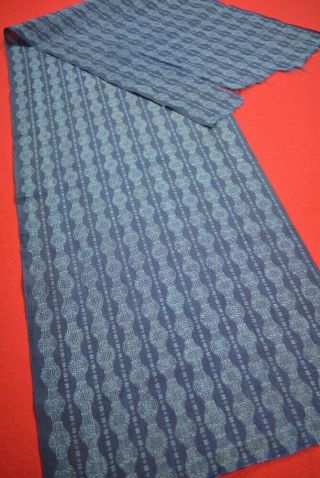 Zv57/65 Vintage Japanese Fabric Linen Antique Boro Patch Indigo Blue 58.  7 "