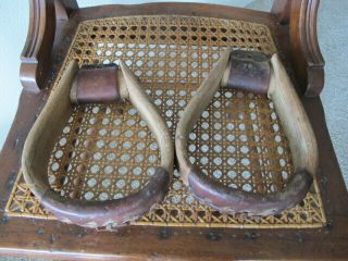 Antique Bent Wood Horse Saddle Stirrups Rustic Cowboy Western
