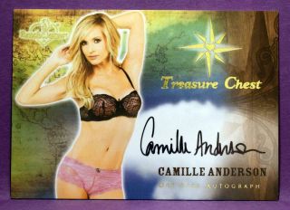 Benchwarmer 2014 Treasure Chest Camille Anderson Authentic Autograph Insert